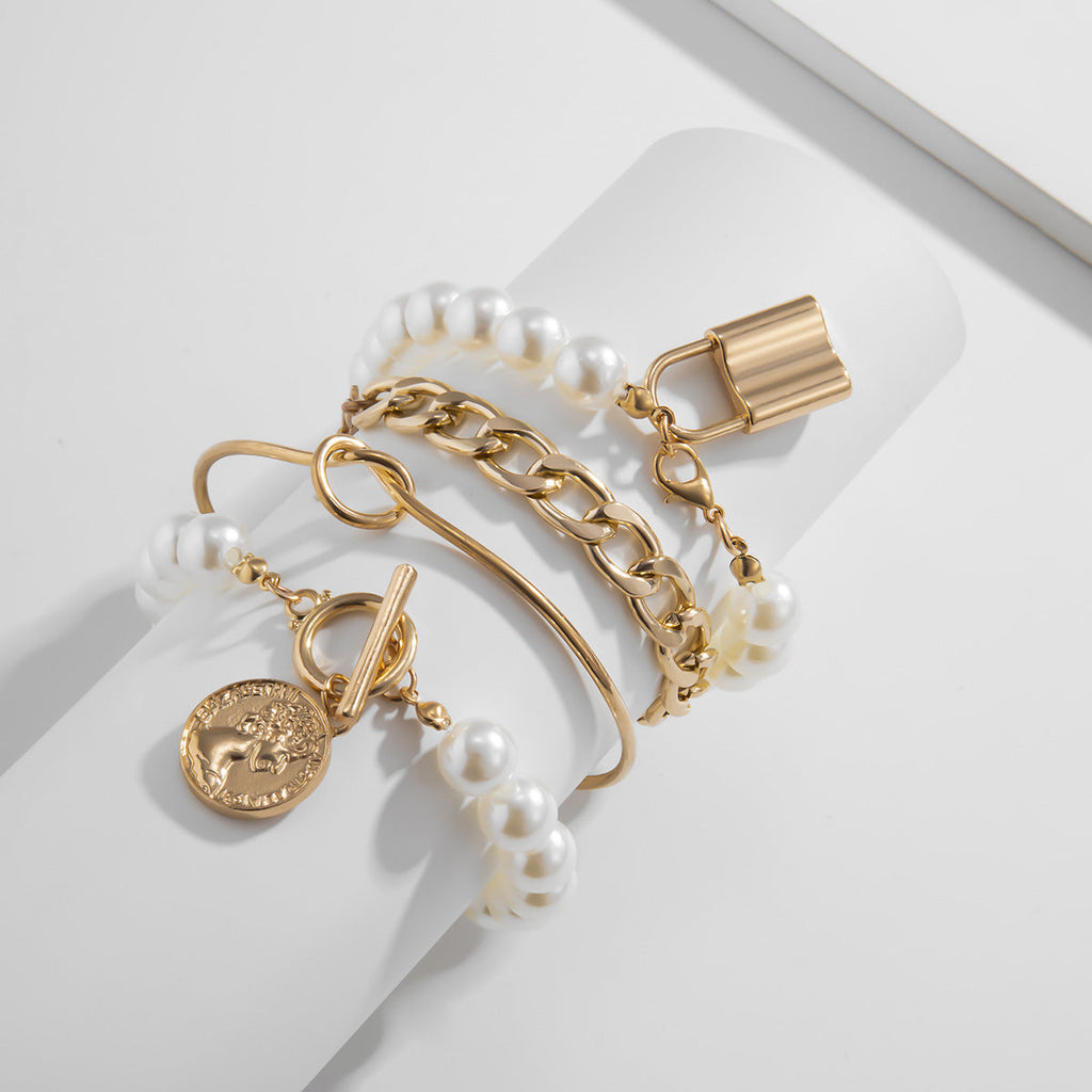 GILDED PEARL SET
