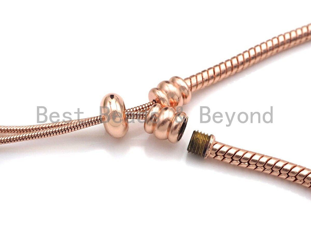 Adjustable Bracelet Chain for Large Hole Beads, Gold/Silver/Rose Gold/Gumetal Bracelet Chain, Pandora Style Slidnig braclet, sku#C111